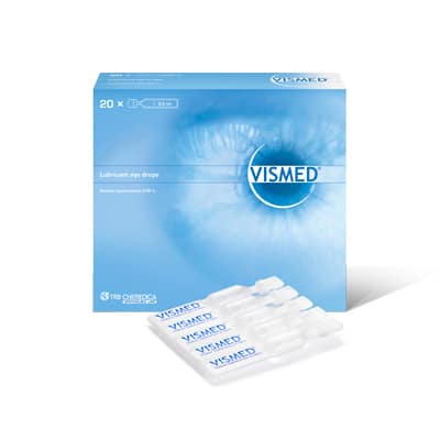 Vismed geye drops for dry eye with hyaluronic acid from TRB Chemedica Packshot