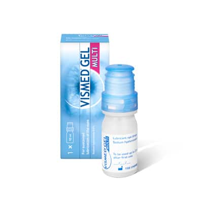 VISMED GEL MULTI gouttes pour les yeux pour l’œil sec avec de l’acide hyaluronique de TRB Chemedica Packshot